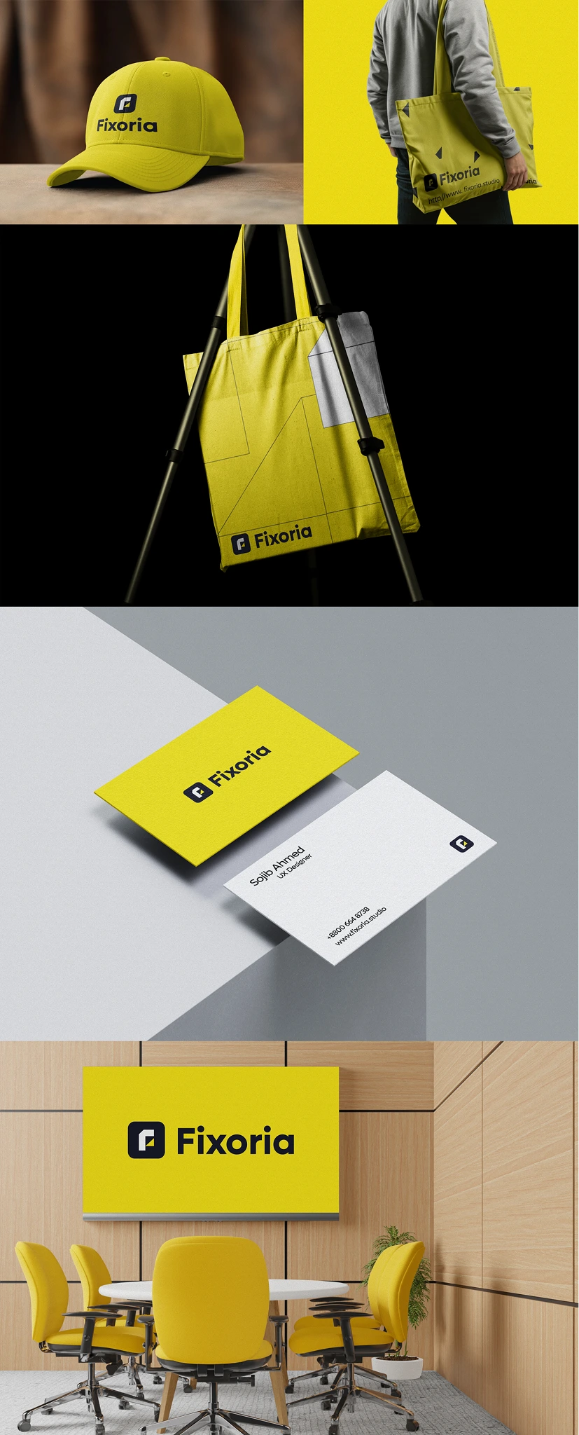 08. Corporate Merchandise & Apparel Tech Packs — Fixoria Studio Brand Identity System by Unified Branding Experts